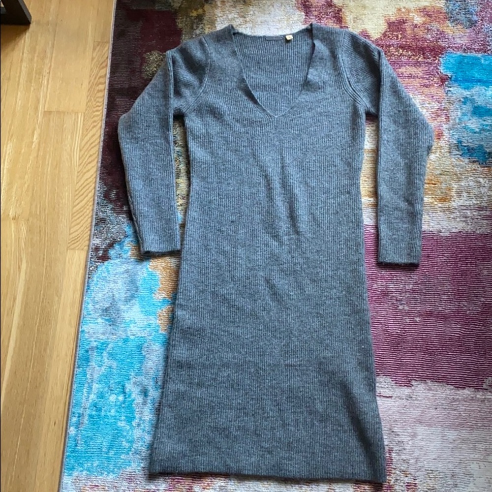NEVER WORN Grey Knit Sweater Midi Dress